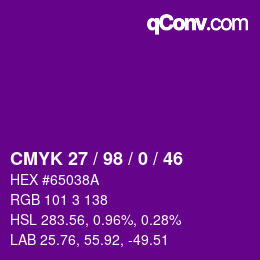Color code: CMYK 27 / 98 / 0 / 46 | qconv.com