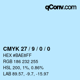 颜色代码: CMYK 27 / 9 / 0 / 0 | qconv.com