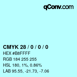 颜色代码: CMYK 28 / 0 / 0 / 0 | qconv.com