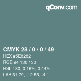Color code: CMYK 28 / 0 / 0 / 49 | qconv.com