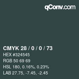 Color code: CMYK 28 / 0 / 0 / 73 | qconv.com