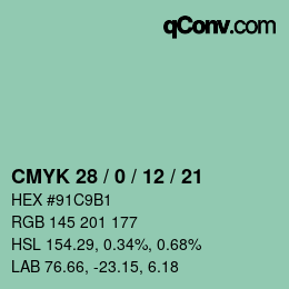 Color code: CMYK 28 / 0 / 12 / 21 | qconv.com