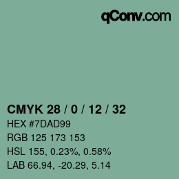 Color code: CMYK 28 / 0 / 12 / 32 | qconv.com