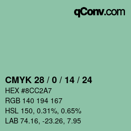 Color code: CMYK 28 / 0 / 14 / 24 | qconv.com