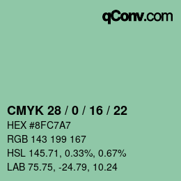 カラーコード: CMYK 28 / 0 / 16 / 22 | qconv.com