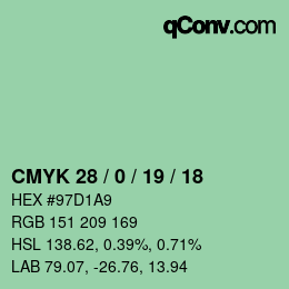 Color code: CMYK 28 / 0 / 19 / 18 | qconv.com