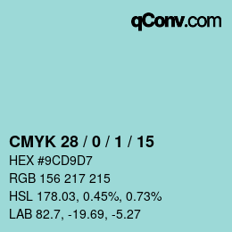 Color code: CMYK 28 / 0 / 1 / 15 | qconv.com
