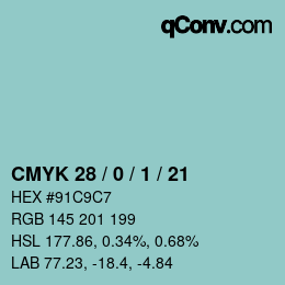 Color code: CMYK 28 / 0 / 1 / 21 | qconv.com