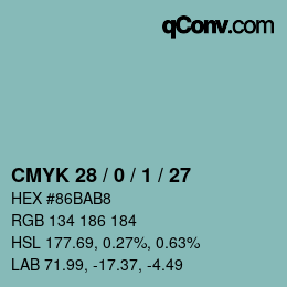 Color code: CMYK 28 / 0 / 1 / 27 | qconv.com