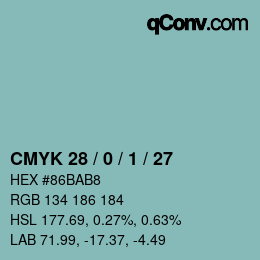 Color code: CMYK 28 / 0 / 1 / 27 | qconv.com