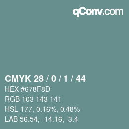 カラーコード: CMYK 28 / 0 / 1 / 44 | qconv.com