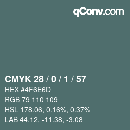 カラーコード: CMYK 28 / 0 / 1 / 57 | qconv.com