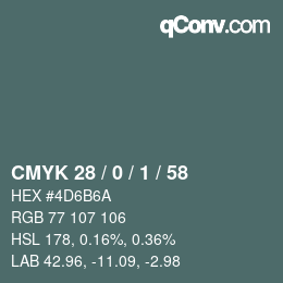 Código de color: CMYK 28 / 0 / 1 / 58 | qconv.com