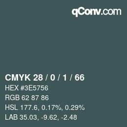 カラーコード: CMYK 28 / 0 / 1 / 66 | qconv.com