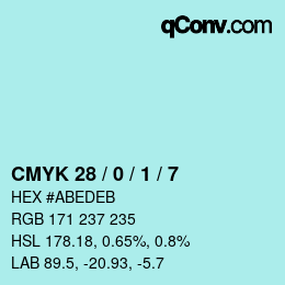 カラーコード: CMYK 28 / 0 / 1 / 7 | qconv.com
