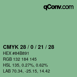 カラーコード: CMYK 28 / 0 / 21 / 28 | qconv.com