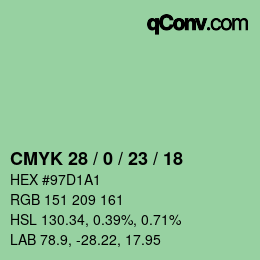 颜色代码: CMYK 28 / 0 / 23 / 18 | qconv.com
