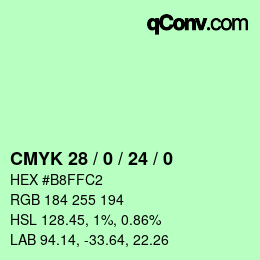 Color code: CMYK 28 / 0 / 24 / 0 | qconv.com