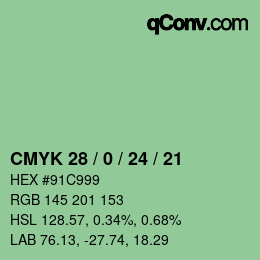 颜色代码: CMYK 28 / 0 / 24 / 21 | qconv.com