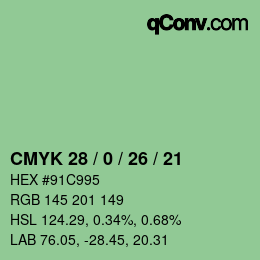 カラーコード: CMYK 28 / 0 / 26 / 21 | qconv.com