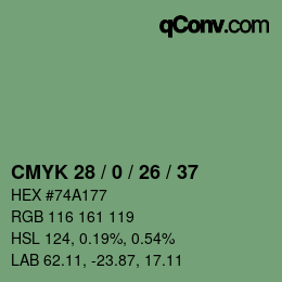 Color code: CMYK 28 / 0 / 26 / 37 | qconv.com