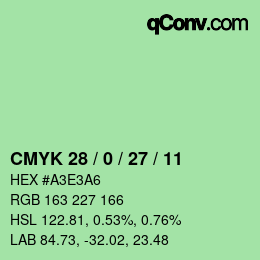 Color code: CMYK 28 / 0 / 27 / 11 | qconv.com