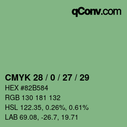 カラーコード: CMYK 28 / 0 / 27 / 29 | qconv.com