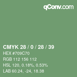 カラーコード: CMYK 28 / 0 / 28 / 39 | qconv.com