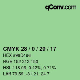 Color code: CMYK 28 / 0 / 29 / 17 | qconv.com