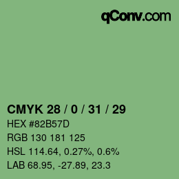 Farbcode: CMYK 28 / 0 / 31 / 29 | qconv.com