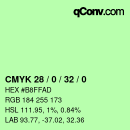 Color code: CMYK 28 / 0 / 32 / 0 | qconv.com