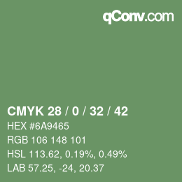 Código de color: CMYK 28 / 0 / 32 / 42 | qconv.com