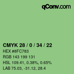 Código de color: CMYK 28 / 0 / 34 / 22 | qconv.com