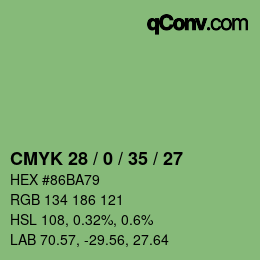 Color code: CMYK 28 / 0 / 35 / 27 | qconv.com