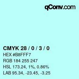Color code: CMYK 28 / 0 / 3 / 0 | qconv.com