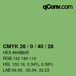 Código de color: CMYK 28 / 0 / 40 / 28 | qconv.com
