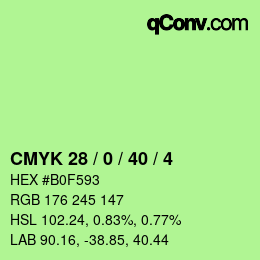 Color code: CMYK 28 / 0 / 40 / 4 | qconv.com