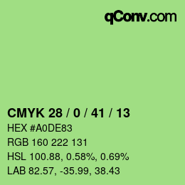 カラーコード: CMYK 28 / 0 / 41 / 13 | qconv.com