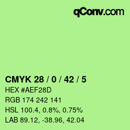 カラーコード: CMYK 28 / 0 / 42 / 5 | qconv.com