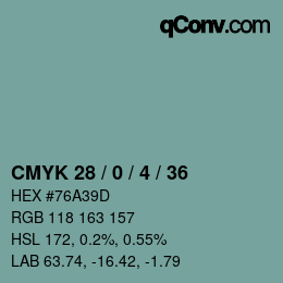Color code: CMYK 28 / 0 / 4 / 36 | qconv.com