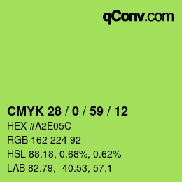 Farbcode: CMYK 28 / 0 / 59 / 12 | qconv.com