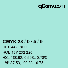 Color code: CMYK 28 / 0 / 5 / 9 | qconv.com
