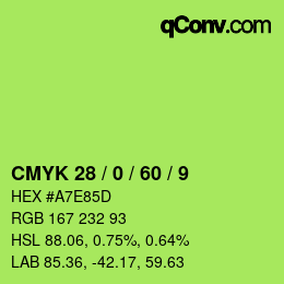 カラーコード: CMYK 28 / 0 / 60 / 9 | qconv.com