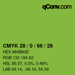 Color code: CMYK 28 / 0 / 66 / 28 | qconv.com