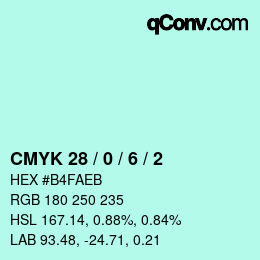 Color code: CMYK 28 / 0 / 6 / 2 | qconv.com