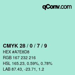 カラーコード: CMYK 28 / 0 / 7 / 9 | qconv.com