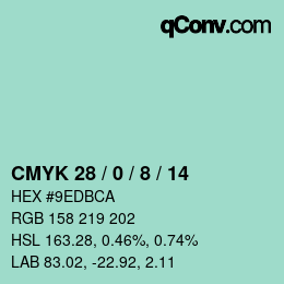 Color code: CMYK 28 / 0 / 8 / 14 | qconv.com