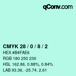 Color code: CMYK 28 / 0 / 8 / 2 | qconv.com