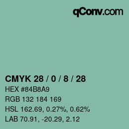 Color code: CMYK 28 / 0 / 8 / 28 | qconv.com