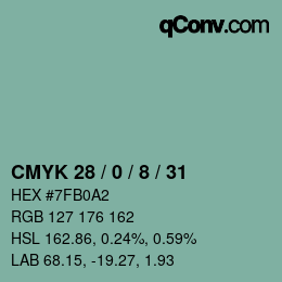 Color code: CMYK 28 / 0 / 8 / 31 | qconv.com